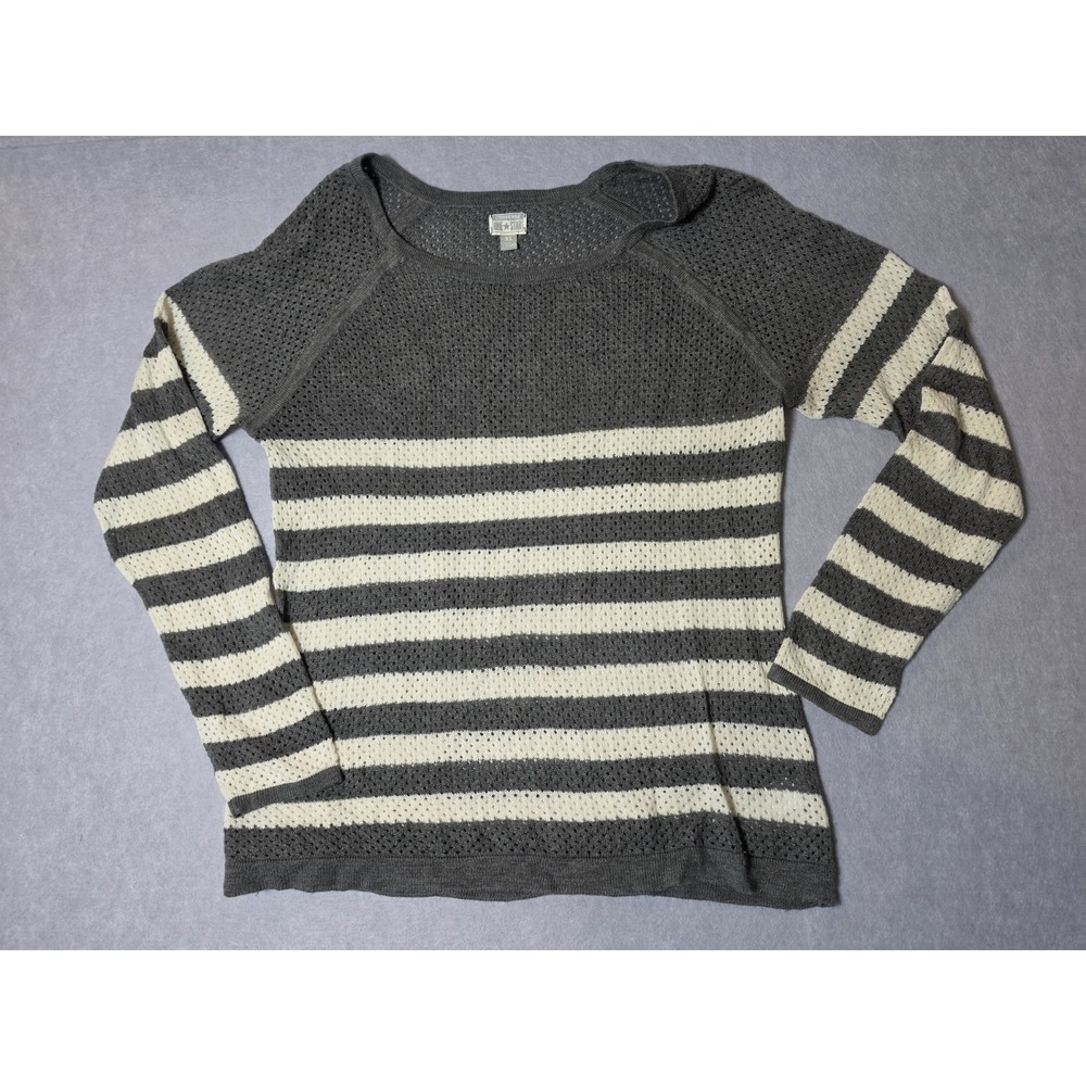 Converse One Star Womens Size XL y2k Loose Open Knit Pullover Sweater Stripe